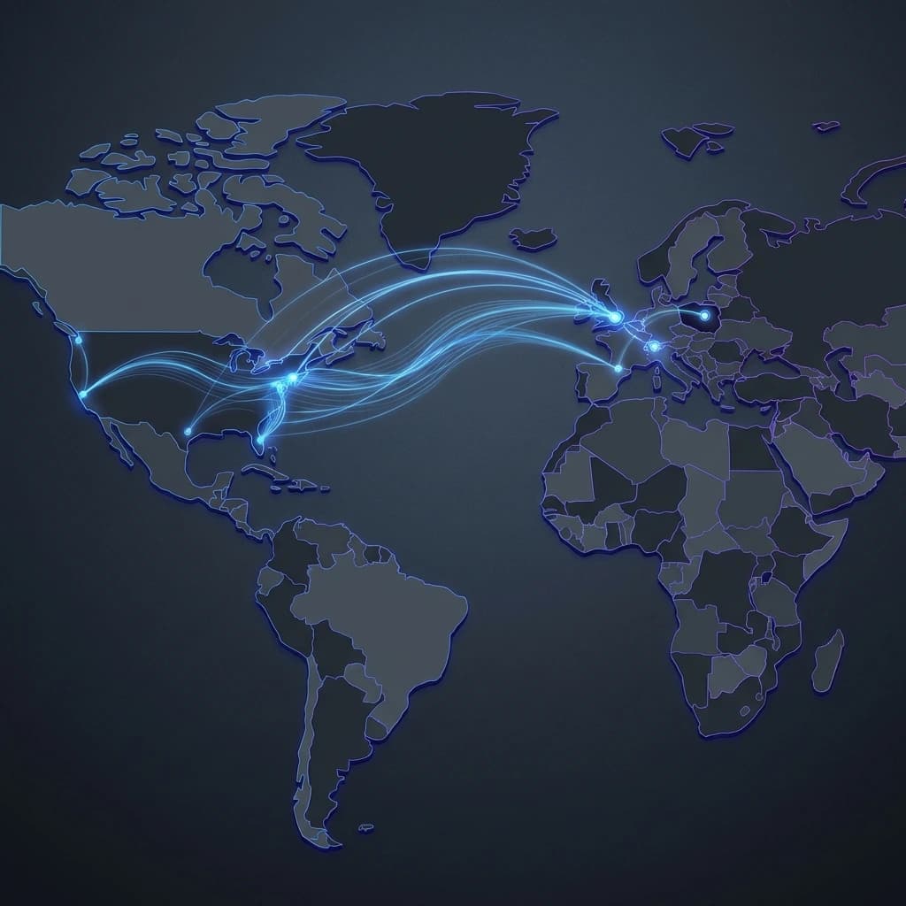 Globalna mapa logistyczna importu aut z USA